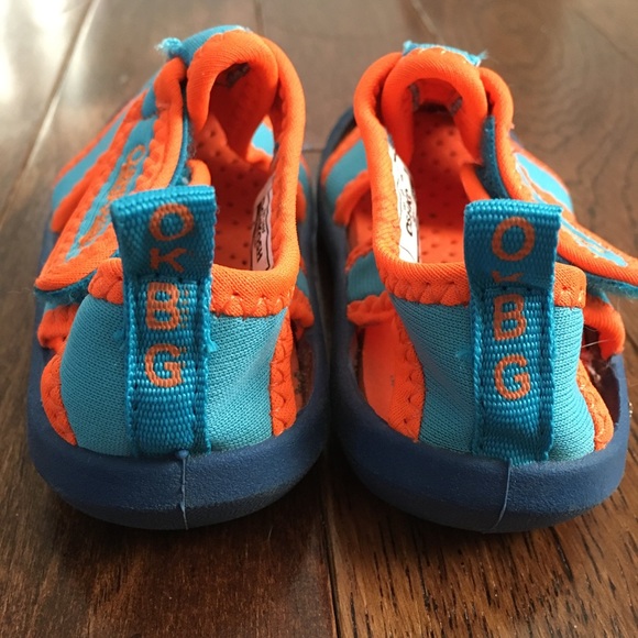 Oshkosh B’gosh Bright Blue Aqua Orange Toddler Water Shoes Sandals Size 5 - Picture 5 of 9
